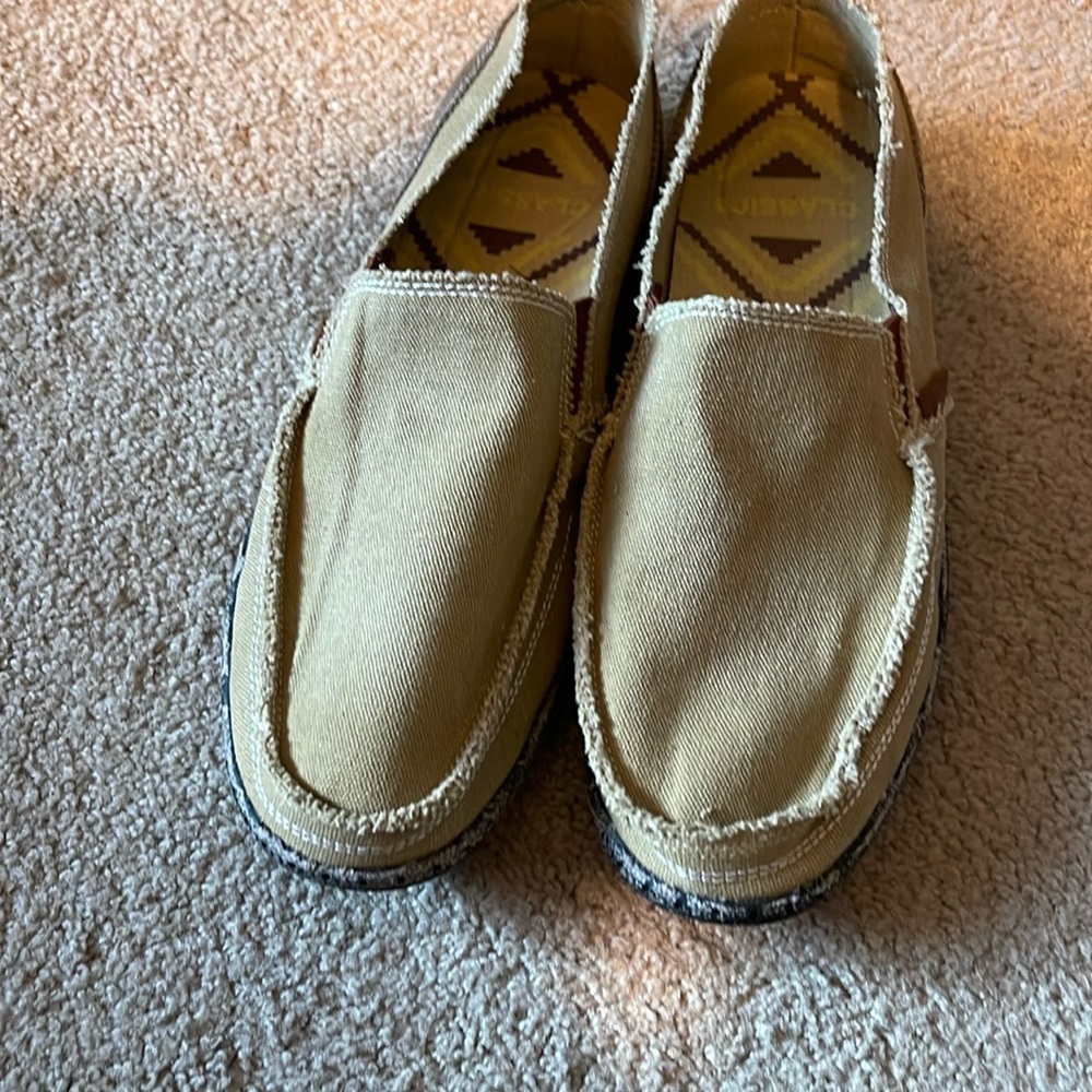 Canvas loafers size 10...tan / brown